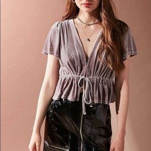 Urban Outfitters Gray V-Neck Top